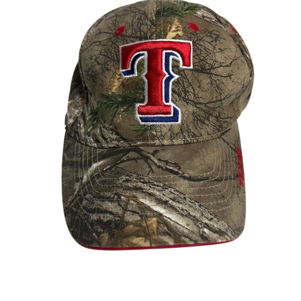 Texas Rangers '47 Brand Adjustable Camo Hat‎ Unisex Embroidered Logo